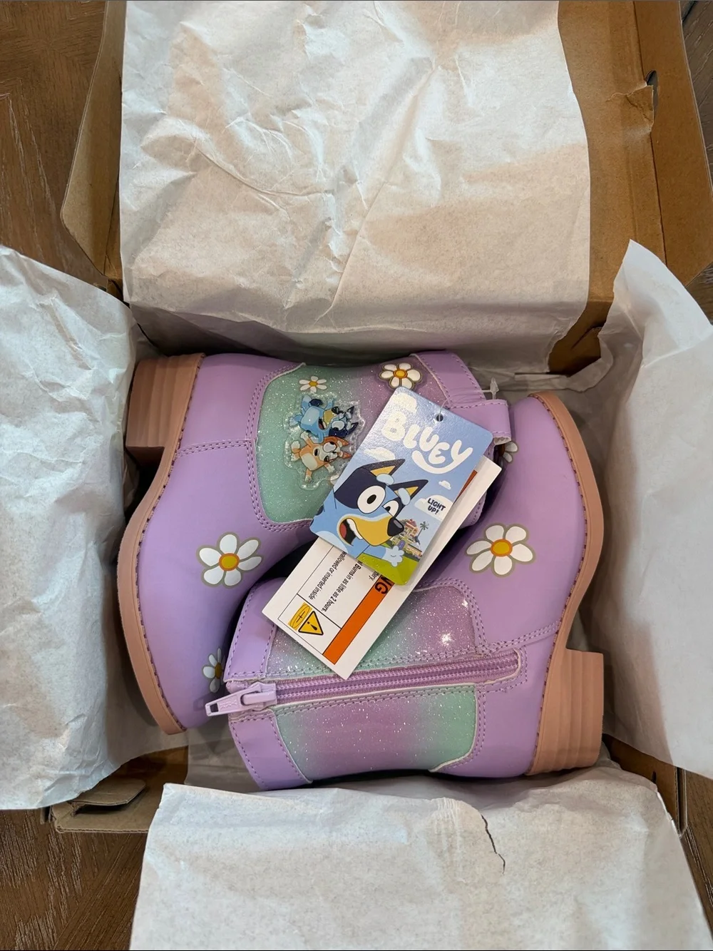 Kids' Lavender Daisy Bluey Character Ankle Boots
